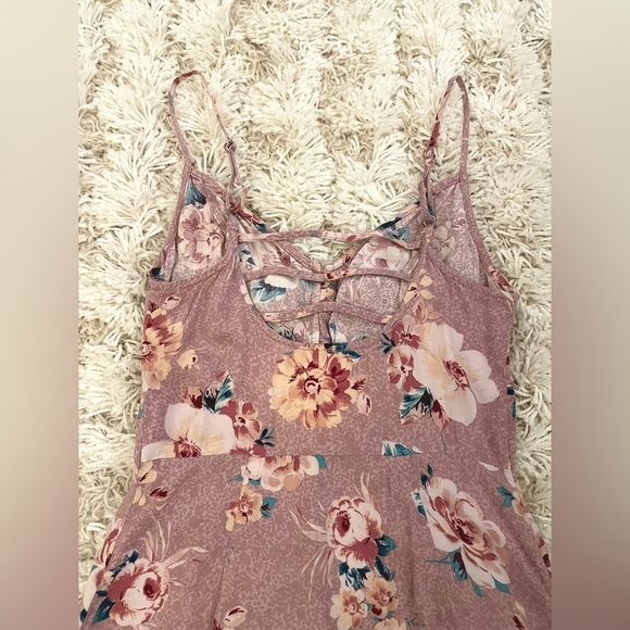 Hollister Womens Purple Floral Dress Button Down Dress Size XS - Picture 6 of 6